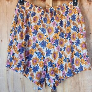 Forever 21 Floral High Waist Shorts - Blue, Pink, Orange "BUY1 GET1 FREE"